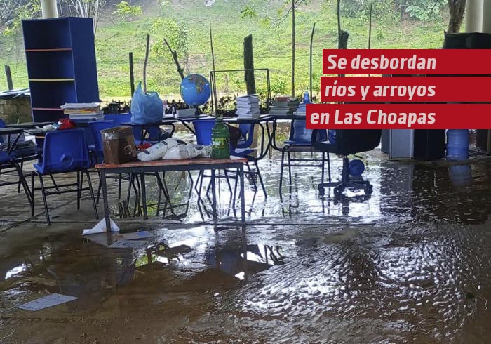 Se desbordan ríos y arroyos en Las Choapas