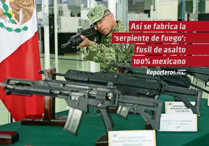 Así se fabrica la serpiente de fuego; es el fusil de asalto 100% mexicano