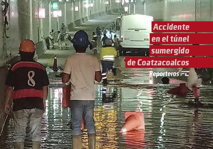 Se reporta accidente en el túnel sumergido de Coatzacoalcos