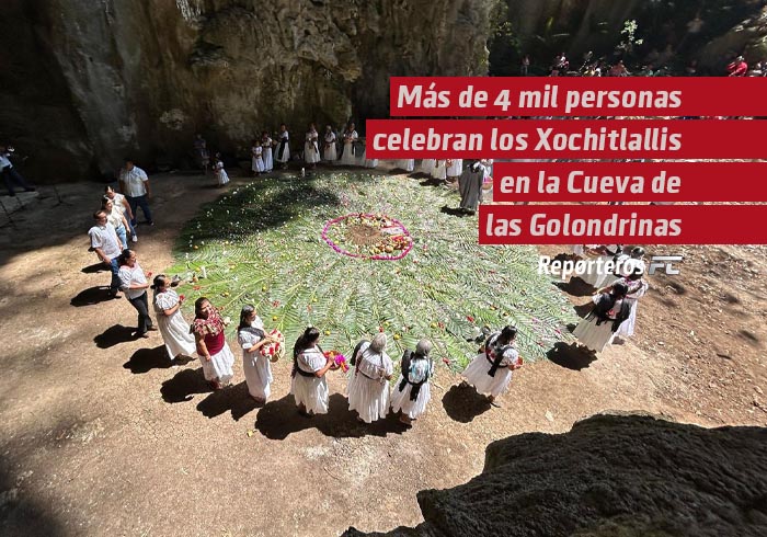 Más de 4 mil personas celebran los Xochitlallis en la Cueva de las Golondrinas