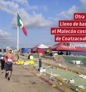 Lleno de basura el Malecón costero