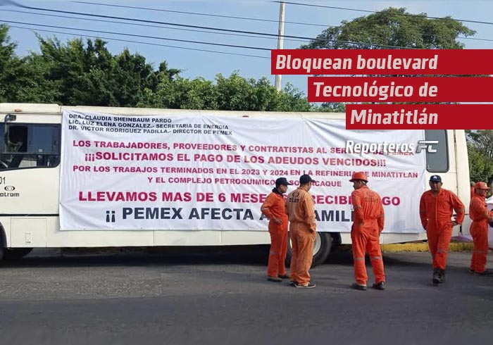 Bloquean boulevard Tecnológico de Minatitlán