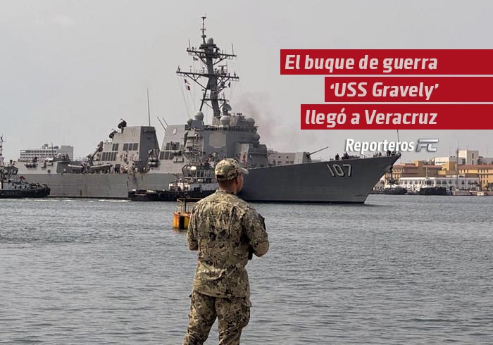 El buque de guerra “USS Gravely” vino a Veracruz a cargar combustible y de descanso