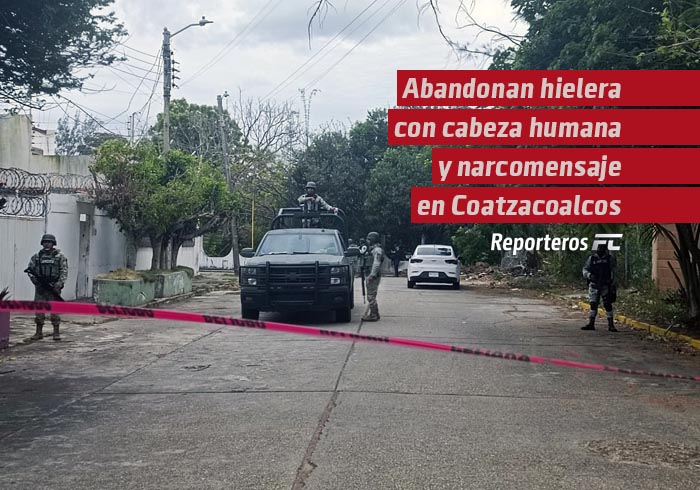 Abandonan hielera con cabeza humana y narcomensaje