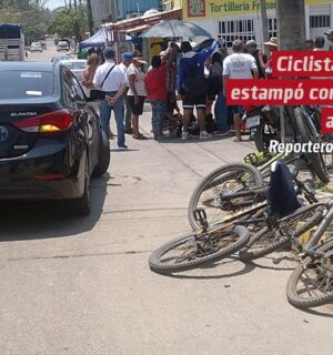 Ciclista se estampó contra auto