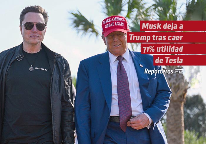 Musk deja a Trump tras caer 71% utilidad de Tesla
