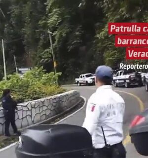 Patrulla cae a barranco en Veracruz; dos policías mueren