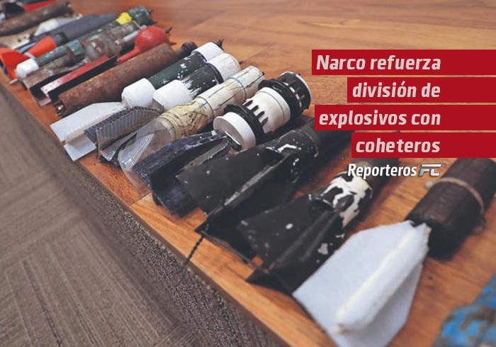 Narco refuerza división de explosivos con coheteros