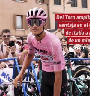 El mexicano Del Toro amplía su ventaja en el Giro de Italia a más de un minuto