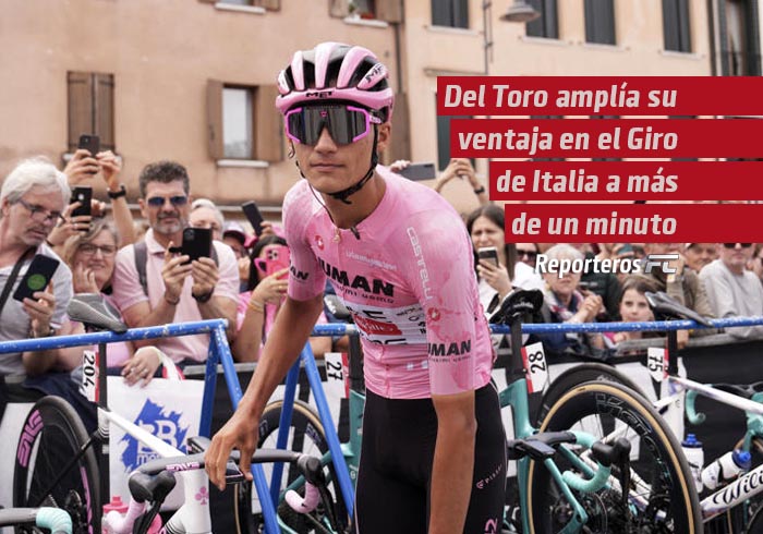 El mexicano Del Toro amplía su ventaja en el Giro de Italia a más de un minuto