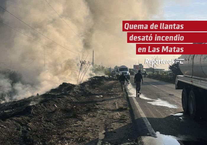 Quema de llantas desató incendio en Las Matas