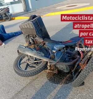 Motociclista fue atropellado por cafre taxista