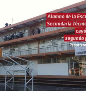 Alumno de la Escuela Secundaria Técnica 3, cayó del segundo piso