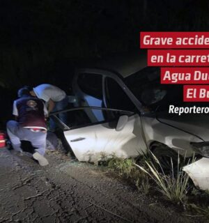 Grave accidente en la carretera Agua Dulce-El Burro