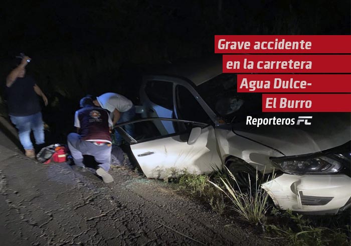 Grave accidente en la carretera Agua Dulce-El Burro