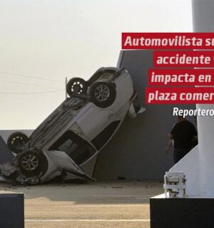 Automovilista sufre accidente y se impacta dentro Plaza 104 en el malecón