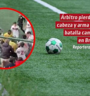 Árbitro pierde la cabeza durante partido en Brasil y provoca una pelea campal