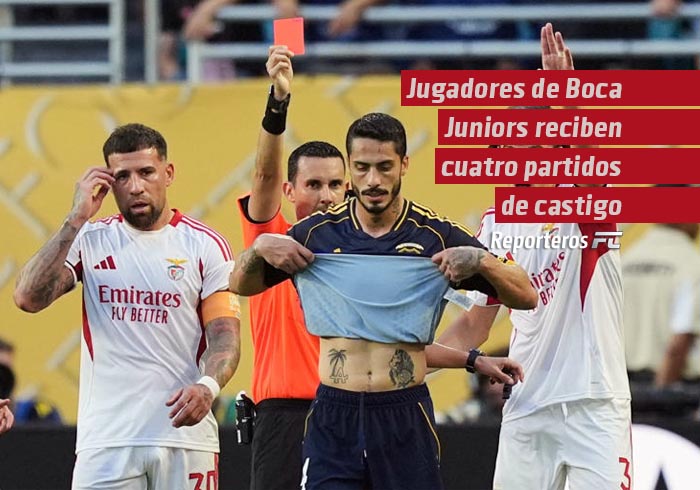 Jugadores de Boca Juniors reciben cuatro partidos de castigo en Mundial de Clubes