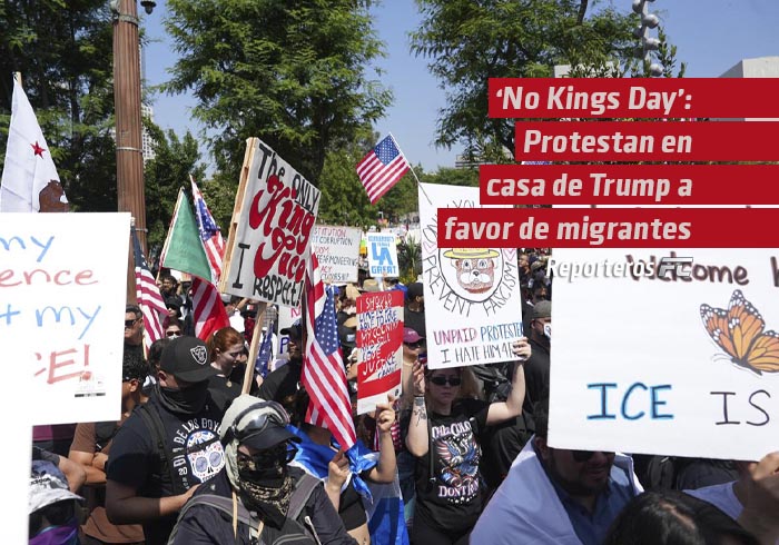 ‘No Kings Day’: Protestan afuera de la casa de Trump a favor de migrantes