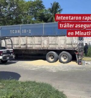 Intentaron rapiñar tráiler asegurado en Minatitlán