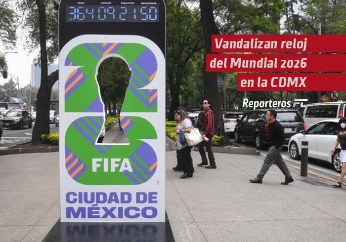 Vandalizan reloj del Mundial 2026 en la CDMX