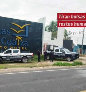 Tiran bolsas con restos humanos