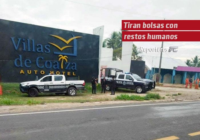 Tiran bolsas con restos humanos