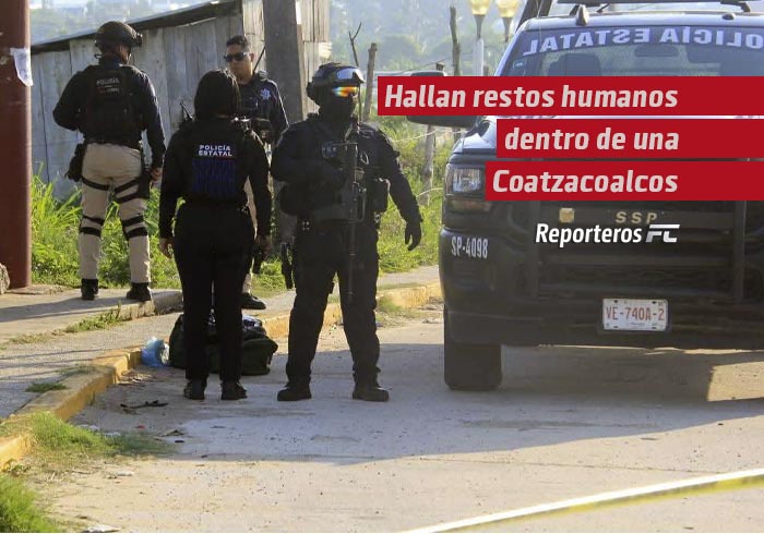 Hallan restos humanos dentro de una maleta en Coatzacoalcos