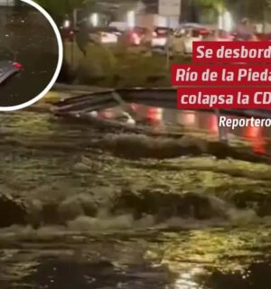Se desborda el Río de la Piedad y colapsa la CDMX