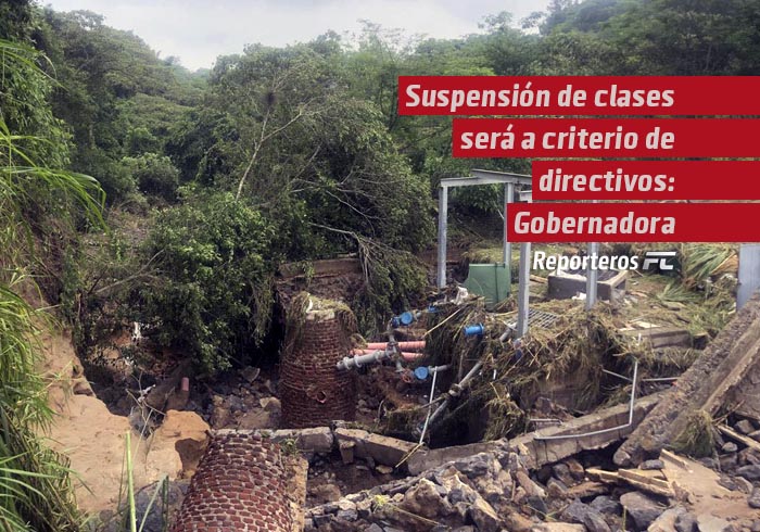 Suspensión de clases en planteles afectados por las lluvias, será a criterio de directivos: gobernadora