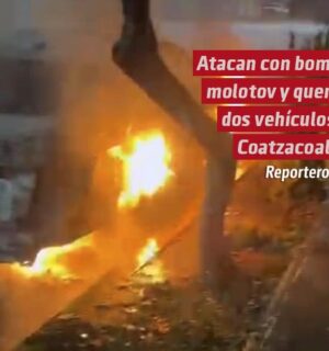 Atacan con bombas molotov y queman dos vehículos