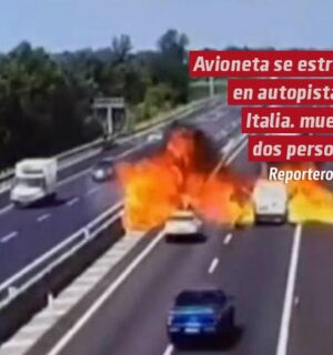 Avioneta se estrella en autopista de Italia; mueren dos personas