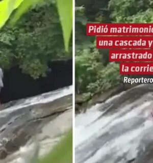 Pidió matrimonio en una cascada y fue arrastrado por la corriente