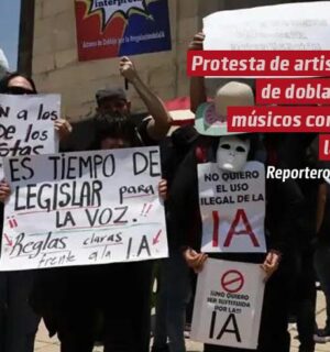Protesta de artistas de doblaje y músicos contra la IA