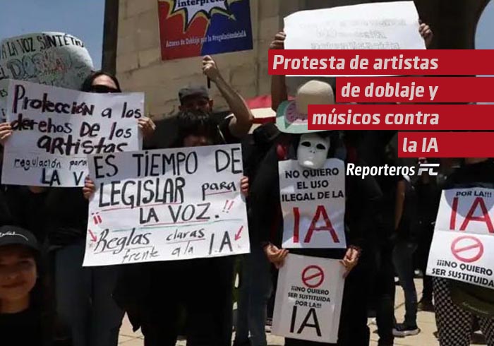 Protesta de artistas de doblaje y músicos contra la IA