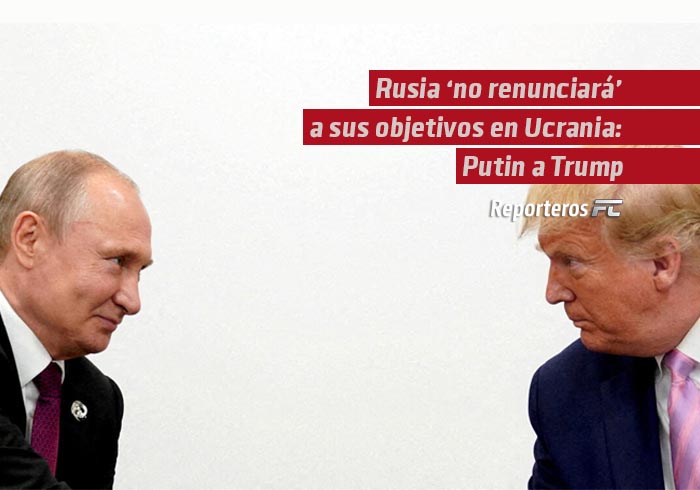 Putin advierte a Trump que Rusia «no renunciará» a sus objetivos en Ucrania