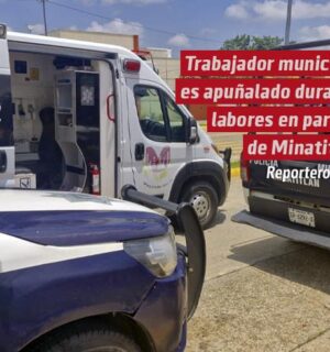 Trabajador municipal es apuñalado durante labores en parque de Minatitlán