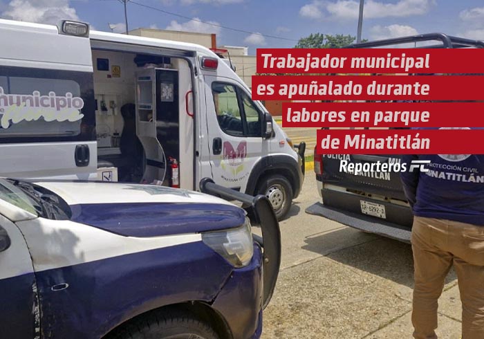 Trabajador municipal es apuñalado durante labores en parque de Minatitlán