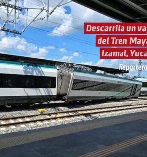 Descarrila un vagón del Tren Maya en Izamal, Yucatán