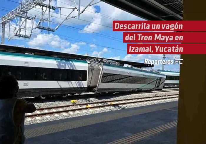 Descarrila un vagón del Tren Maya en Izamal, Yucatán
