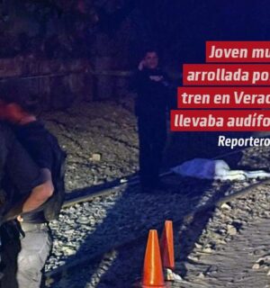 Joven muere arrollada por un tren en Veracruz; llevaba audífonos
