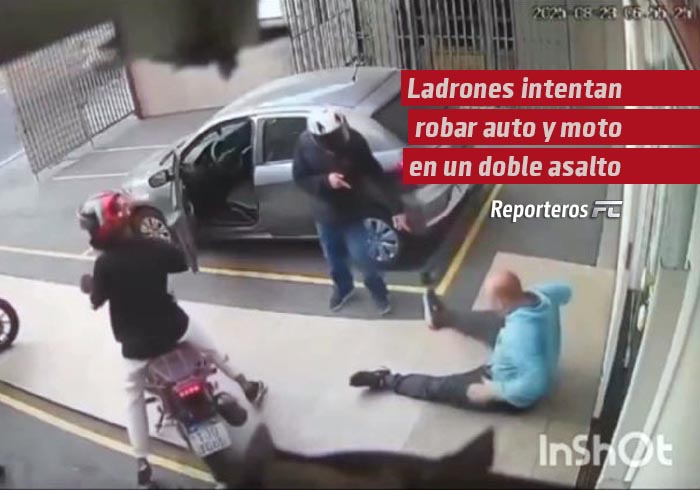 Ladrones intentan robar auto y moto en un doble asalto