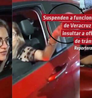 Suspenden a funcionaria de Veracruz por insultar a oficial de tránsito