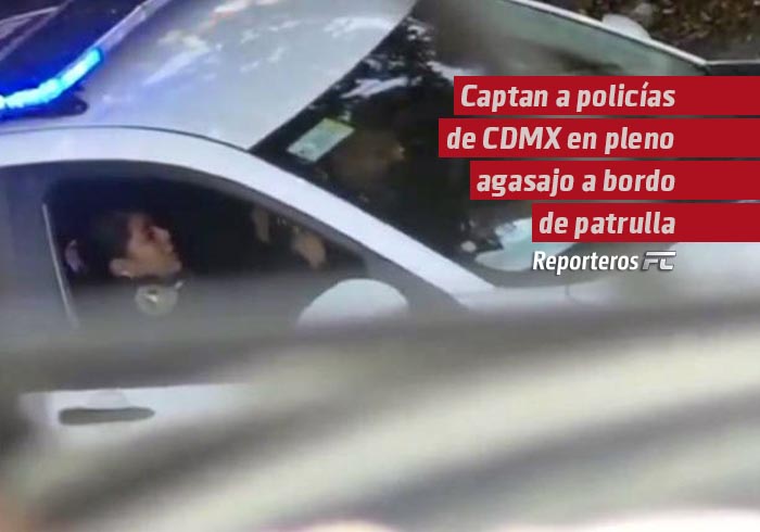 VIDEO | Captan a policías de CDMX en pleno agasajo a bordo de patrulla