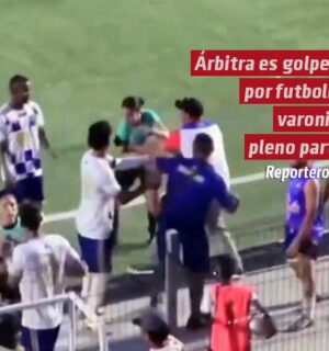 ¡Lamentable! Árbitra es golpeada por futbolista varonil en pleno partido