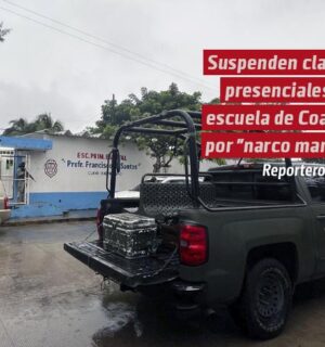 Suspenden clases presenciales en escuela de Coatzacoalcos por «narco manta»