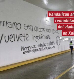 Vandalizan ahora remodelación del viaducto en Xalapa