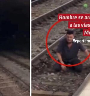 Hombre se arroja a las vías del Metro y se arrepiente en el último momento