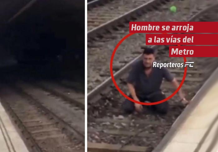 Hombre se arroja a las vías del Metro y se arrepiente en el último momento