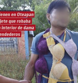 Detienen en Oteapan a sujeto acusado de robar ropa interior femenina de los tendederos